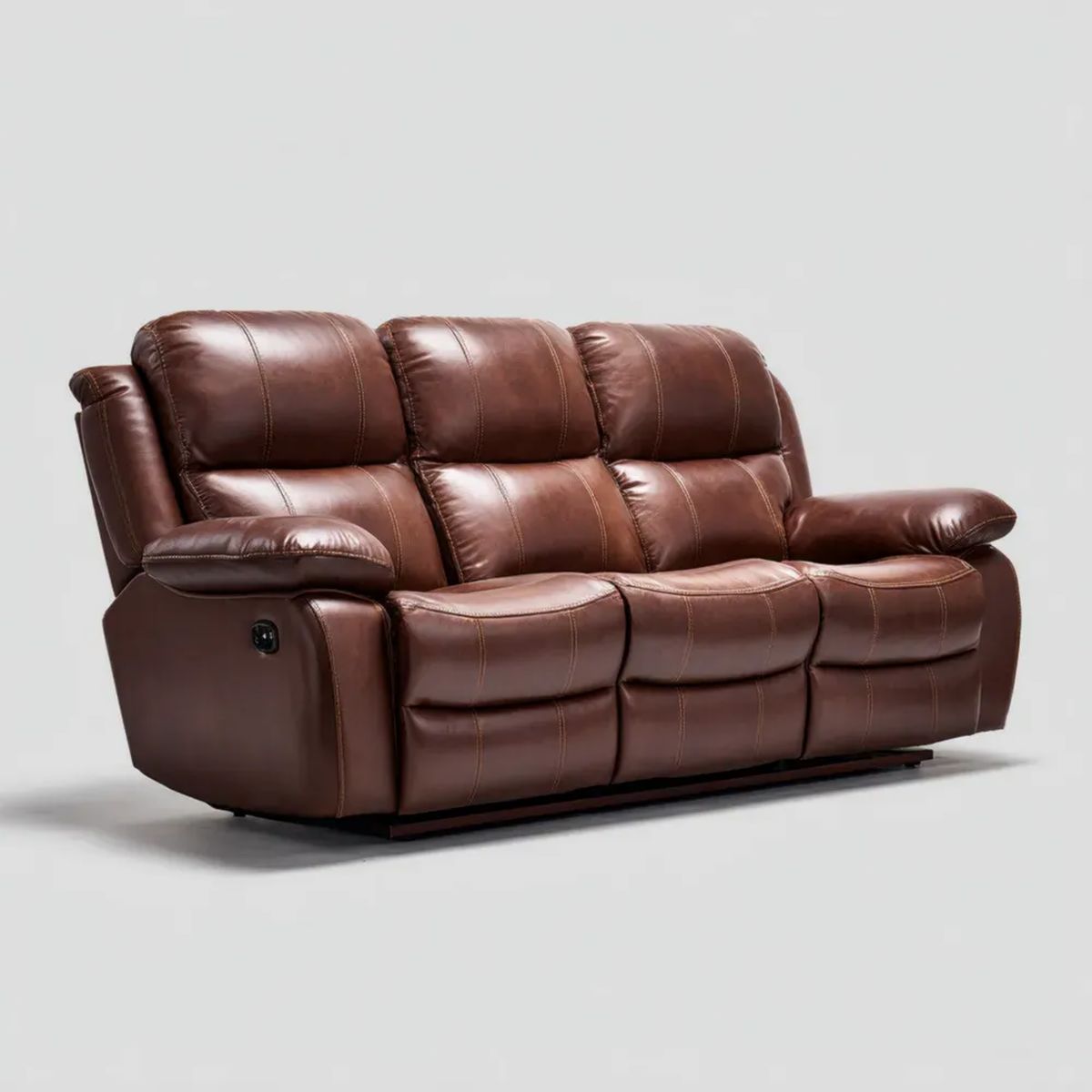 Sofa, 3-osobowa do włosów z sofą z czekoladą brązowy PU, 210 x 96 x 101 cm