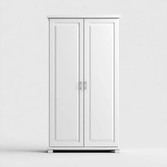 Szafa 2 białe drzwi MDF 90 x 50 x 190 cm prostokątne