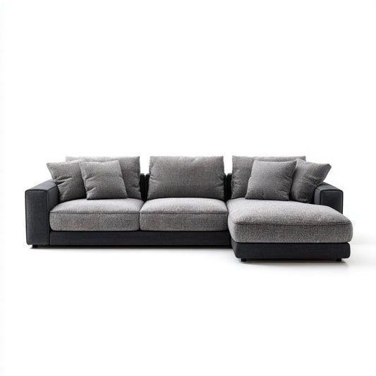 Sofa, 3-osobowa w kolorze prostokątnym fotel w antracycie szary poliester i światło szare, 280 x 160 x 85 cm